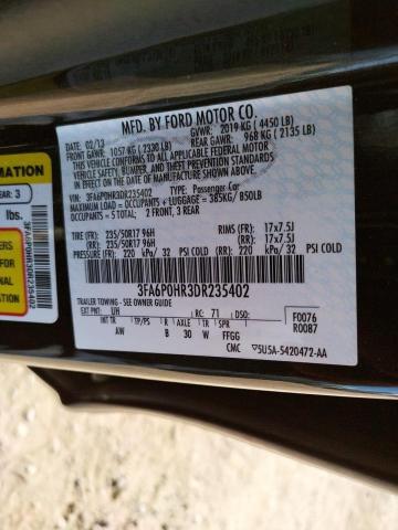 Photo 10 from auction – 2013 FORD FUSION SE with VIN 3FA6P0HR3DR235402