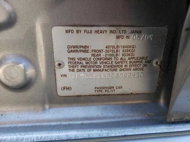 Photo 10 from auction – 2005 SAAB 9-2 LINEAR with VIN JF4GG61625G052480