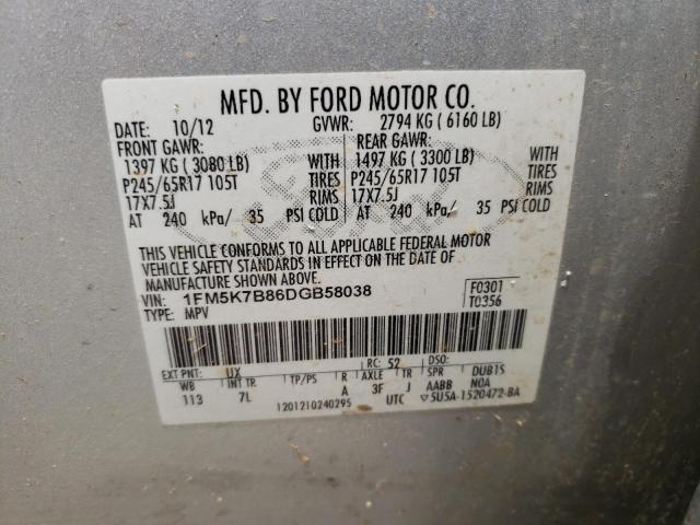 Photo 10 from auction – 2013 FORD EXPLORER with VIN 1FM5K7B86DGB58038