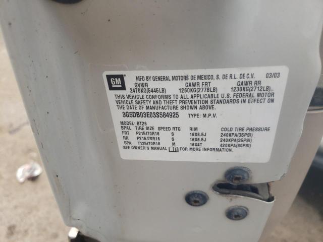 Photo 10 from auction – 2004 BUICK RENDEZVOUS with VIN 3G5DA03E94S561776