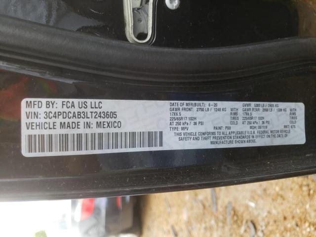 Photo 10 from auction – 2020 DODGE JOURNEY SE with VIN 3C4PDCAB3LT243605