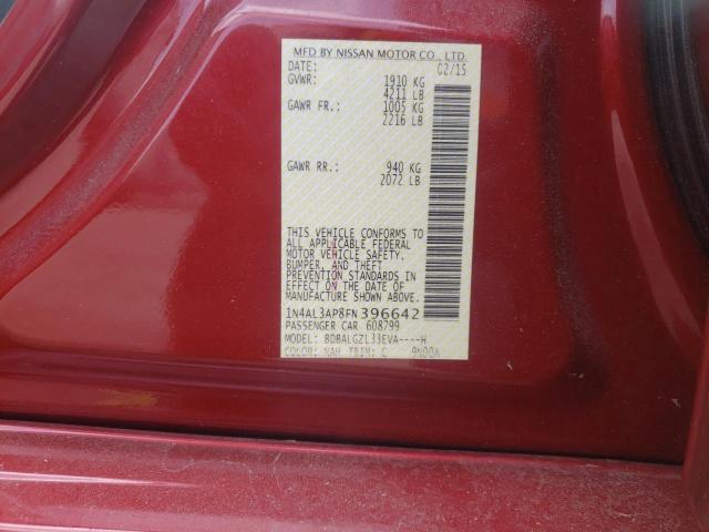 Photo 10 from auction – 2015 NISSAN ALTIMA 2.5 with VIN 1N4AL3AP8FN396642