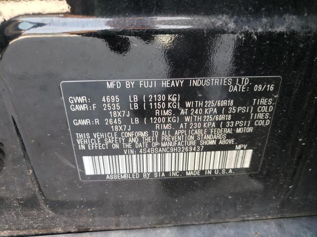 Photo 10 from auction – 2017 SUBARU OUTBACK 2. with VIN 4S4BSANC9H3269437