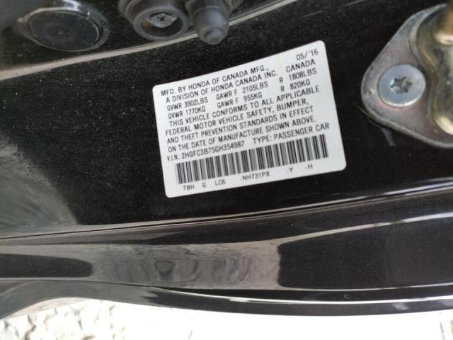 Photo 10 from auction – 2016 HONDA CIVIC EXL with VIN 2HGFC3B75GH354987