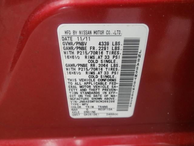 Photo 10 from auction – 2012 NISSAN ROGUE S with VIN JN8AS5MT8CW269286