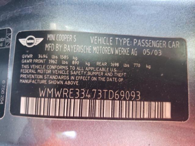 Photo 10 from auction – 2003 MINI COOPER S with VIN WMWRE33473TD69093