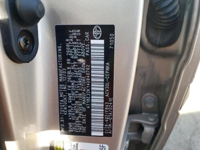 Photo 10 from auction – 2004 TOYOTA CAMRY LE with VIN 4T1BE32K14U840762