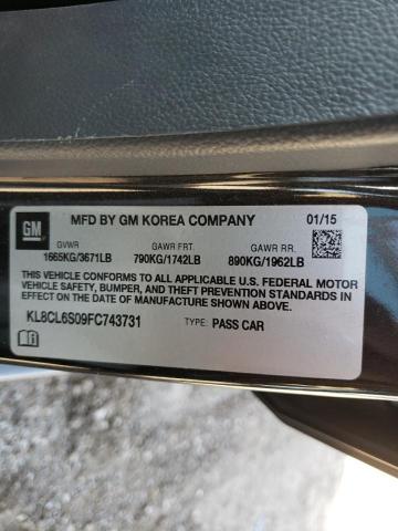 Photo 10 from auction – 2015 CHEVROLET SPARK EV 2 with VIN KL8CL6S09FC743731