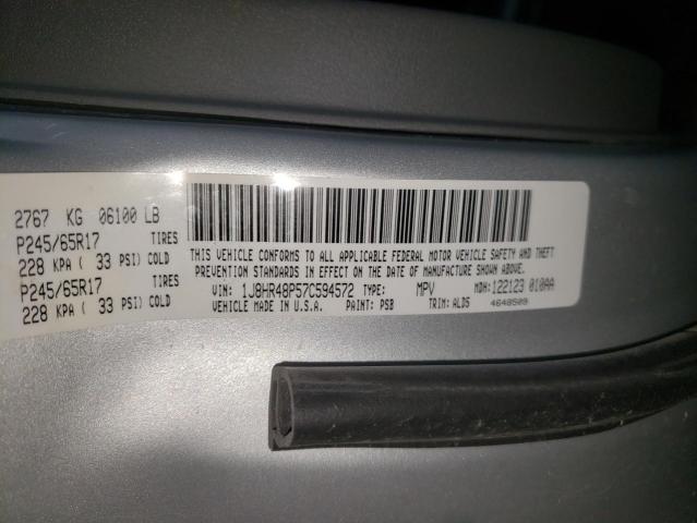 Photo 10 from auction – 2007 JEEP GRAND CHER with VIN 1J8HR48P57C594572