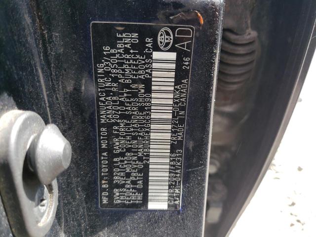 Photo 10 from auction – 2016 TOYOTA COROLLA L with VIN 2T1BURHEXGC631890
