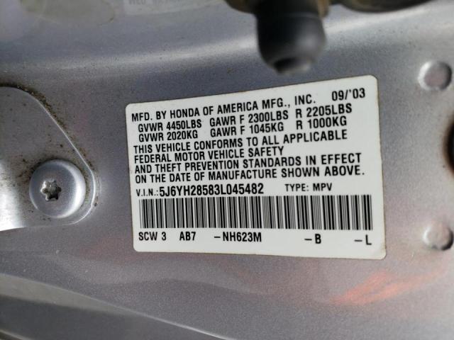 Photo 10 from auction – 2003 HONDA ELEMENT EX with VIN 5J6YH28583L045482