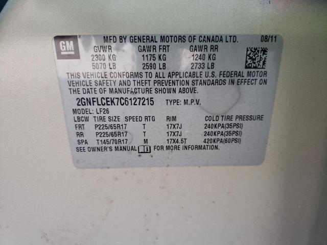 Photo 10 from auction – 2012 CHEVROLET EQUINOX LS with VIN 2GNFLCEK7C6127215