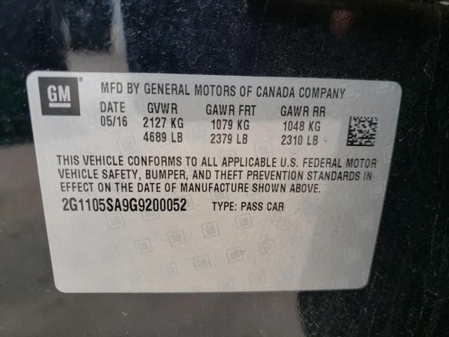 Photo 10 from auction – 2016 CHEVROLET IMPALA LT with VIN 2G1105SA9G9200052
