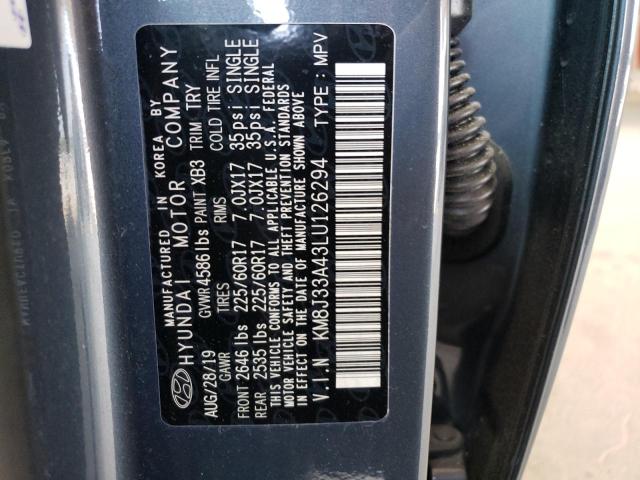 Photo 10 from auction – 2020 HYUNDAI TUCSON LIM with VIN KM8J33A43LU126294