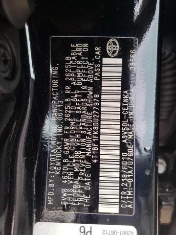 Photo 10 from auction – 2013 TOYOTA CAMRY L with VIN 4T1BF1FK8DU277978