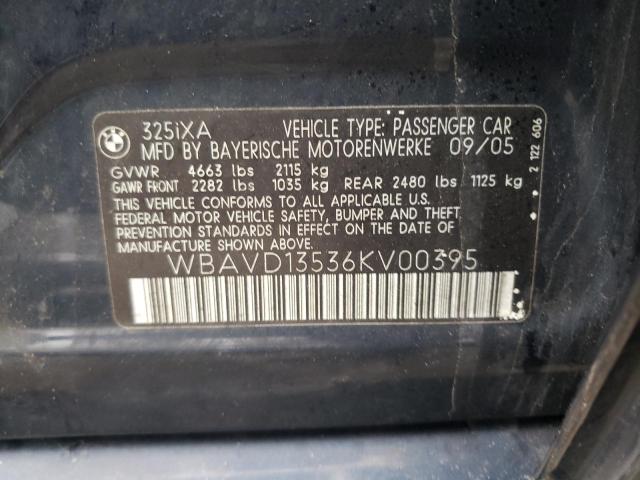 Photo 10 from auction – 2006 BMW 325 XI with VIN WBAVD13536KV00395