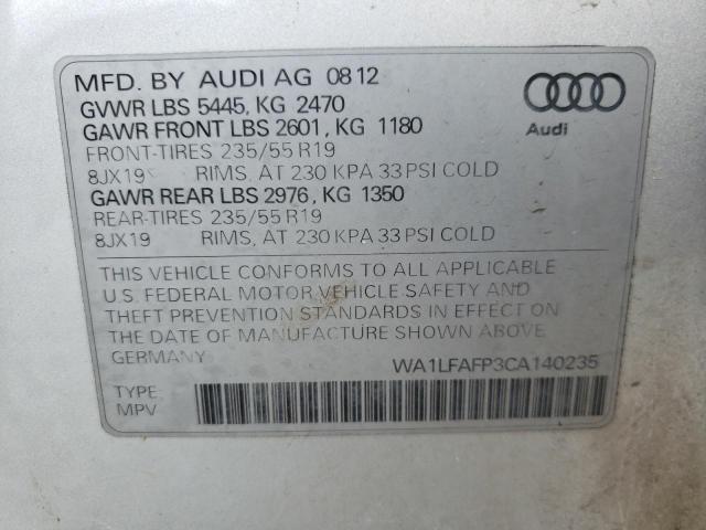 Photo 10 from auction – 2012 AUDI Q5 PREMIUM with VIN WA1LFAFP3CA140235
