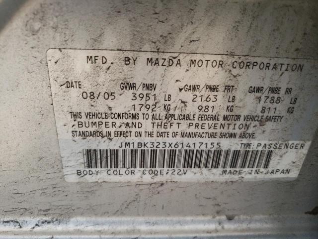 Photo 10 from auction – 2006 MAZDA 3 S with VIN JM1BK323X61417155