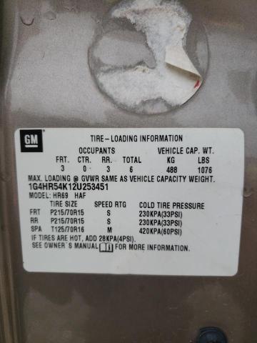 Photo 10 from auction – 2002 BUICK LESABRE with VIN 1G4HR54K12U253451