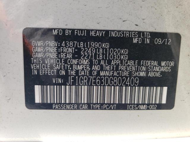 Photo 10 from auction – 2013 SUBARU IMPREZA WR with VIN JF1GR7E63DG802409