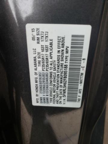 Photo 10 from auction – 2015 HONDA ODYSSEY EX with VIN 5FNRL5H62FB095188