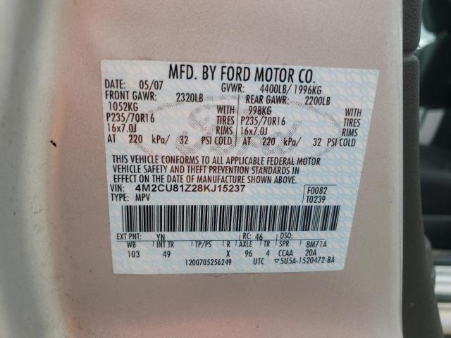 Photo 10 from auction – 2008 MERCURY MARINER with VIN 4M2CU81Z28KJ15237