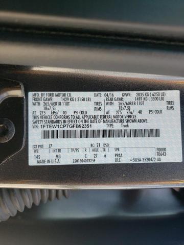 Photo 10 from auction – 2016 FORD F150 SUPER with VIN 1FTEW1CP7GFB92351