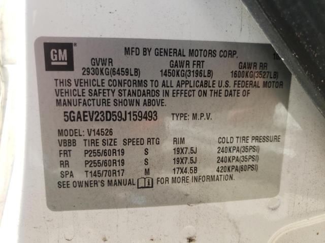 Photo 10 from auction – 2009 BUICK ENCLAVE CX with VIN 5GAEV23D59J159493