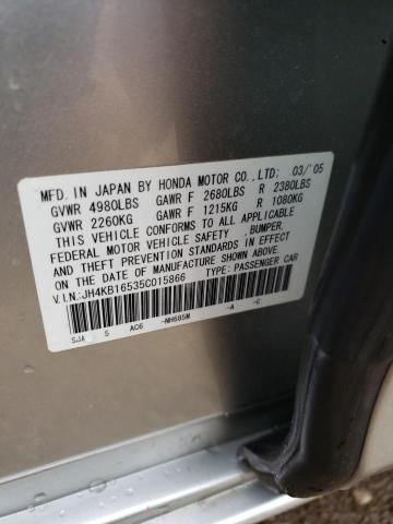 Photo 10 from auction – 2005 ACURA RL with VIN JH4KB16535C015866