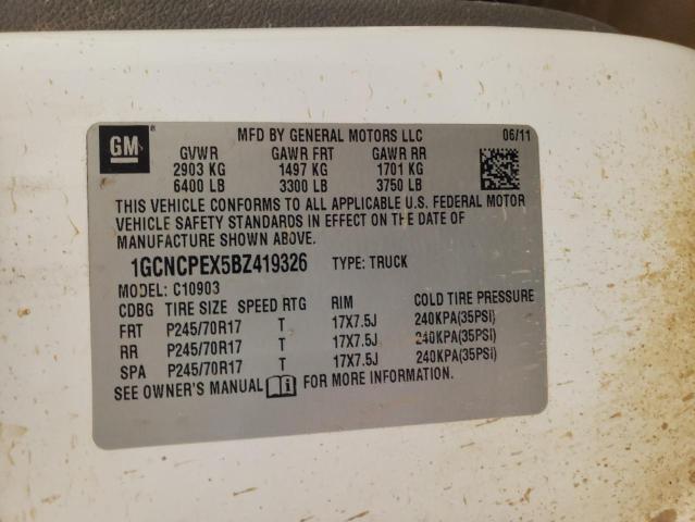 Photo 10 from auction – 2011 CHEVROLET SILVERADO with VIN 1GCNCPEX5BZ419326