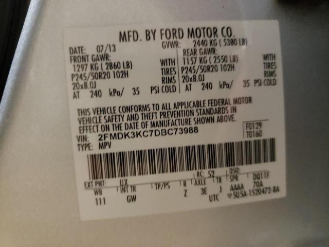 Photo 10 from auction – 2013 FORD EDGE LIMIT with VIN 2FMDK3KC7DBC73988