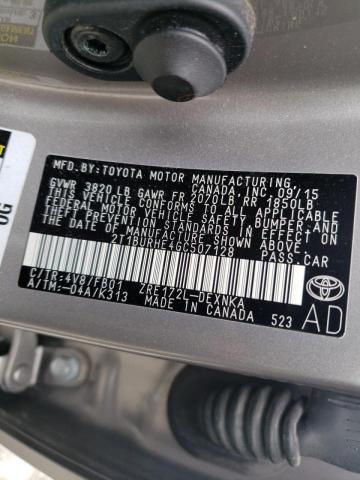 Photo 10 from auction – 2016 TOYOTA COROLLA L with VIN 2T1BURHE4GC507128
