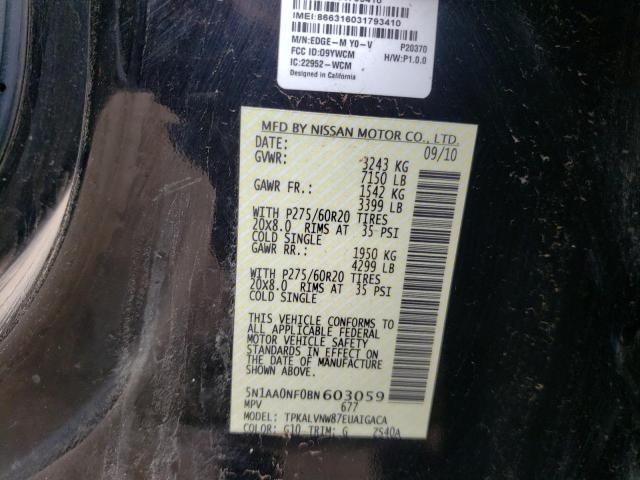 Photo 10 from auction – 2011 NISSAN ARMADA PLA with VIN 5N1AA0NF0BN603059