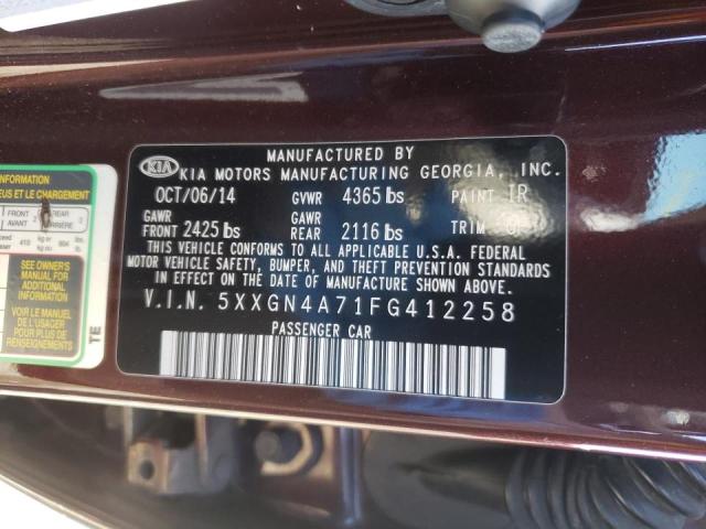 Photo 10 from auction – 2015 KIA OPTIMA EX with VIN 5XXGN4A71FG412258