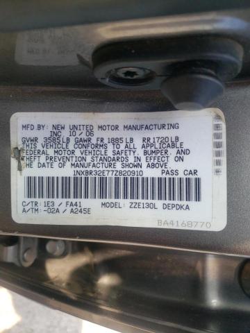 Photo 10 from auction – 2007 TOYOTA COROLLA CE with VIN 1NXBR32E77Z820910