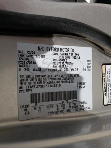 Photo 10 from auction – 2005 FORD EXPLORER X with VIN 1FMZU73E15ZA45510