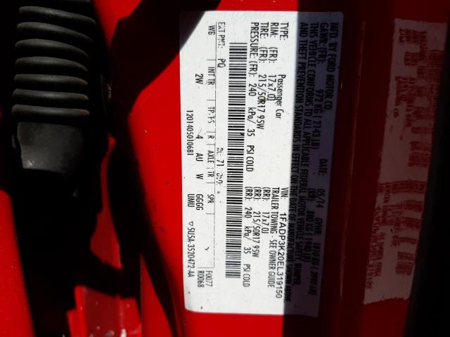 Photo 10 from auction – 2014 FORD FOCUS SE with VIN 1FADP3K20EL319150