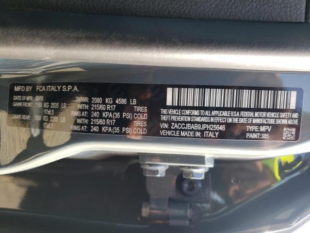 Photo 10 from auction – 2018 JEEP RENEGADE S with VIN ZACCJBAB9JPH25646