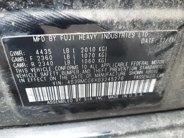 Photo 10 from auction – 2011 SUBARU LEGACY 2.5 with VIN 4S3BMCG6XB3245270
