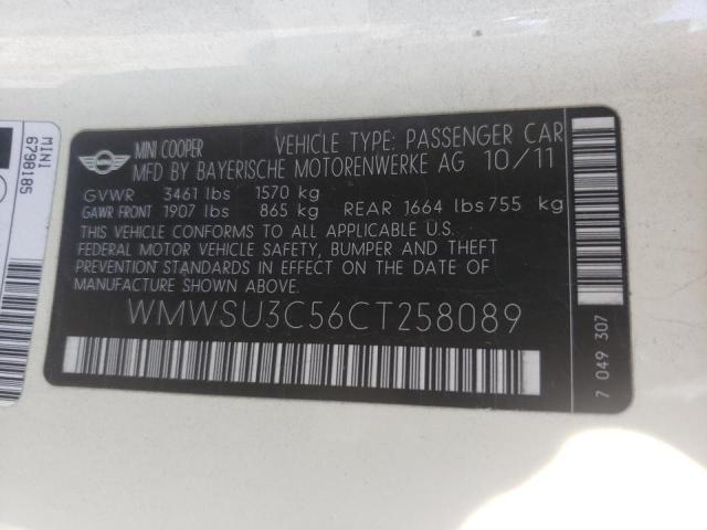 Photo 10 from auction – 2012 MINI COOPER with VIN WMWSU3C56CT258089