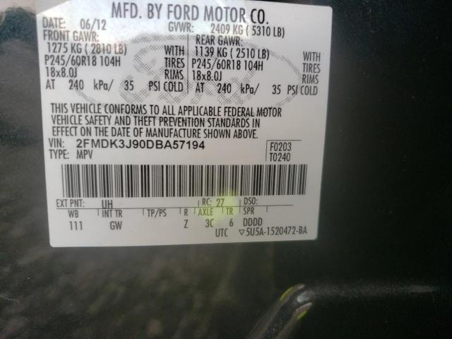Photo 10 from auction – 2013 FORD EDGE SEL with VIN 2FMDK3J90DBA57194
