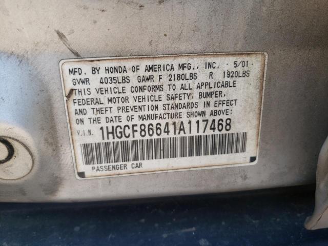 Photo 10 from auction – 2001 HONDA ACCORD VAL with VIN 1HGCF86641A117468