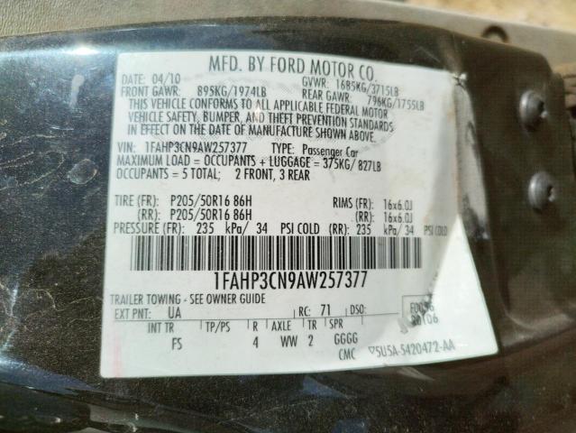 Photo 10 from auction – 2010 FORD FOCUS SE with VIN 1FAHP3CN9AW257377