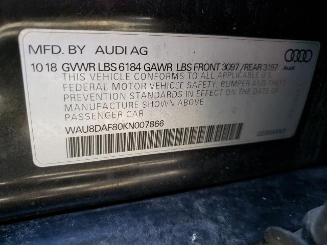 Photo 10 from auction – 2019 AUDI A8 L with VIN WAU8DAF80KN007866