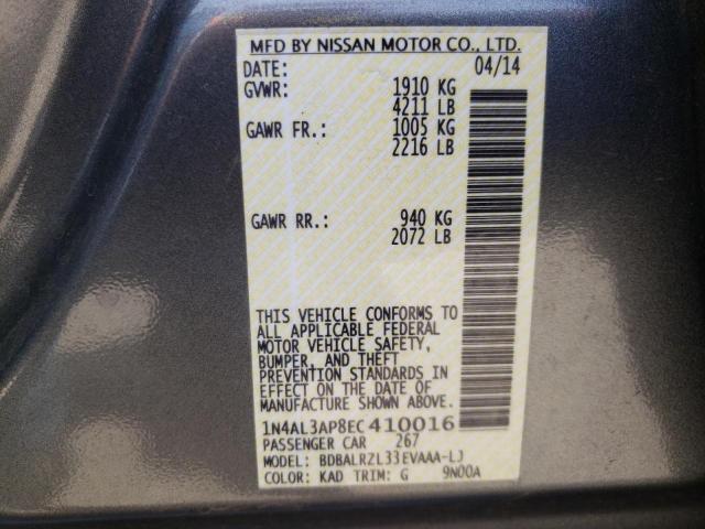 Photo 10 from auction – 2014 NISSAN ALTIMA 2.5 with VIN 1N4AL3AP8EC410016