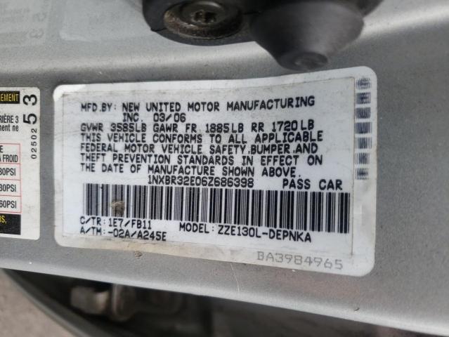 Photo 10 from auction – 2006 TOYOTA COROLLA CE with VIN 1NXBR32E06Z686398
