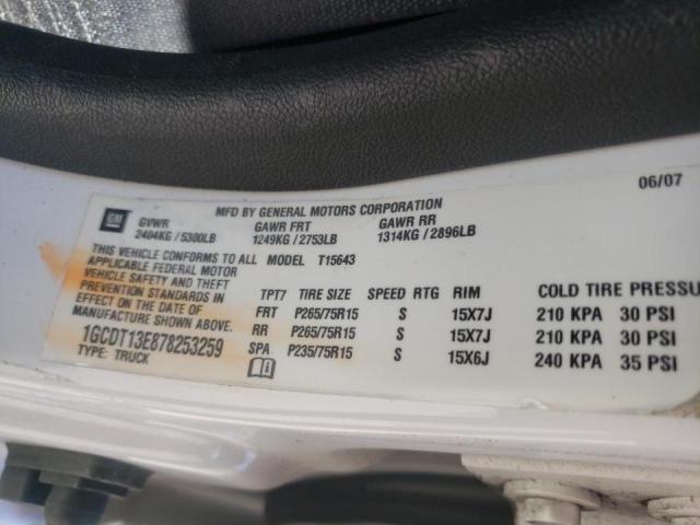 Photo 10 from auction – 2007 CHEVROLET COLORADO with VIN 1GCDT13E878253259