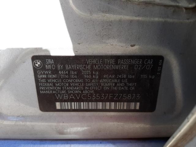 Photo 10 from auction – 2007 BMW 328 I SULE with VIN WBAVC53537FZ75873