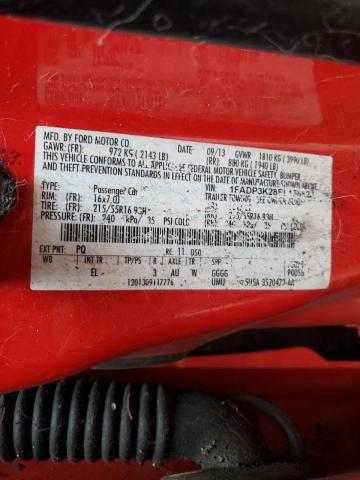 Photo 10 from auction – 2014 FORD FOCUS SE with VIN 1FADP3K28EL158823