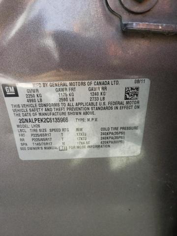 Zdjęcie 10 z aukcji – 2012 CHEVROLET EQUINOX LT z VIN 2GNALPEK2C6135966
